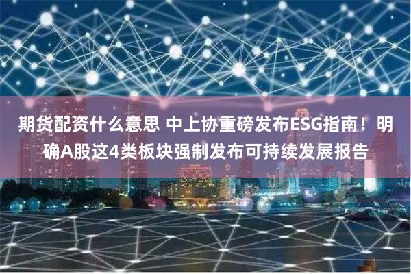 期货配资什么意思 中上协重磅发布ESG指南！明确A股这4类板块强制发布可持续发展报告